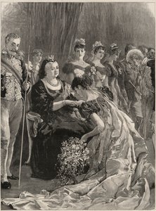 白金汉宫的客厅：Debutante亲吻女王维多利亚手 作者 威廉·斯玛利